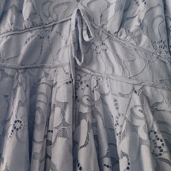 CeCe Blue Floral Lace Fit & Flare Dress 8 - Picture 7 of 11